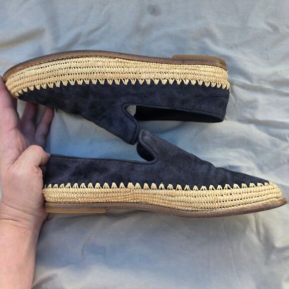Vince vince. Jalen Loafer Espadrille Women 7.5 M, Coastal Suede Raffia granny - Picture 5 of 8